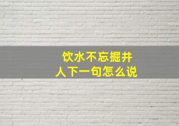 饮水不忘掘井人下一句怎么说