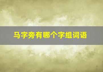 马字旁有哪个字组词语