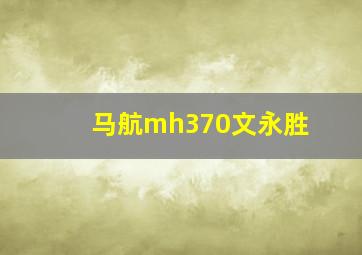 马航mh370文永胜