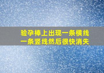 验孕棒上出现一条横线一条竖线然后很快消失