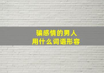 骗感情的男人用什么词语形容