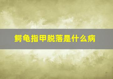 鳄龟指甲脱落是什么病