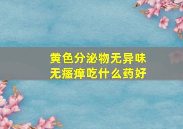 黄色分泌物无异味无瘙痒吃什么药好