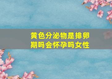 黄色分泌物是排卵期吗会怀孕吗女性