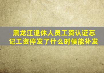 黑龙江退休人员工资认证忘记工资停发了什么时候能补发